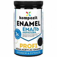 Эмаль Kompozit акриловая Profi черная глянец 0,7л