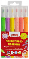 Фломастеры-кисточки Brush-Tipped Jumbo 6 пастельных цветов (0,5-6 мм) MX15238 Maxi