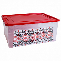 Ящик для зберігання Vivendi Вишиванка червоний 140x240x320 мм