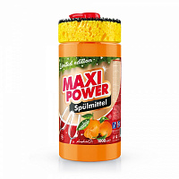 Средство для ручного мытья посуды Maxi Power Мандарин (+ губка в подарок) 1л