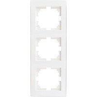 Рамка трехместная Lezard Rain вертикальная белый с белой вставкой 703-0202-153