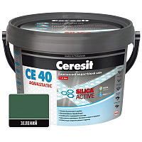 Фуга Ceresit СЕ 40 Aquastatic № 70 2 кг зеленый 