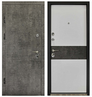 Дверь входная Министерство дверей Престиж 297 мрамор темный / белый 2050x960 мм левая