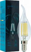 Лампа светодиодная Emilight FIL CA35 5 Вт E14 4000 К 220 В прозрачная 