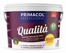 Краска интерьерная латексная Primacol Professional Qualita Max мат белый 5л 