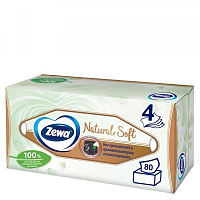 Салфетки бумажные в коробке Zewa Natural Soft 80 шт.