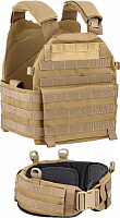 Плитоноска Defcon 5 тактическая Carrier Vest с поясом Coyote tan 