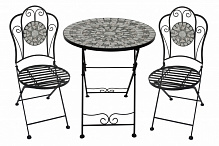 Комплект металлической мебели Флоренция с покрытием мозаика стол черный 