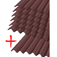 Лист бітумний Onduline 6+1 хвилястий DIY коричневий 2000x760 мм
