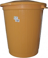 Бак для мусора с крышкой Ал-Пластик 70 л желтый