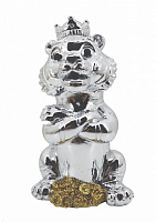 Сувенир новогодний Jiamei Group копилка тигр с короной серебряный 13 см 