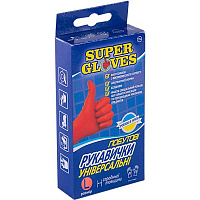 Перчатки резиновые Super Gloves универсальные стандартные р.L 1 пар/уп. оранжевые 