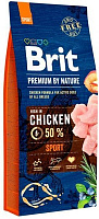Корм Brit Premium Спорт для взрослых собак с высокими затратами энергии с курицей, 3 кг