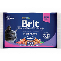 Корм Brit Premium Рыбная тарелка в желе 4х100 г
