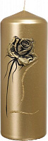 Свеча декоративная Роза, d=7 см, h=18 см, золотая Pako-If