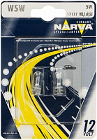 Лампа галогенная Narva W5W W2.1x9.5d 12 В 5 Вт 2 шт.